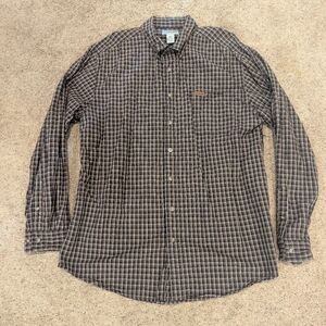 Carhartt Mens XLT Plaid Button Down Casual Shirt
